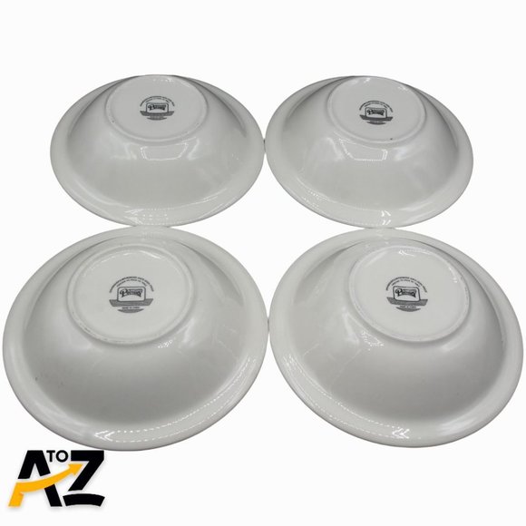 Set of 7 ~ 6⅝" STONEWARE SMALL Bowls ~ Christmas Tree ~ Off White / Green Bands - Picture 10 of 12